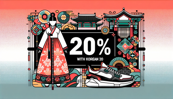 Advertisement displaying savings opportunity with the code KOREAN20