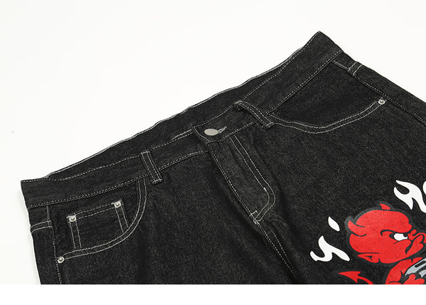 Streetwear black jeans