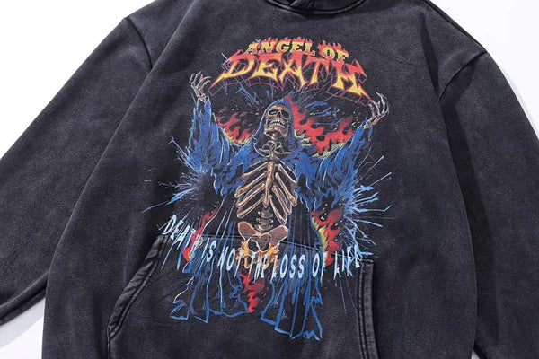 Skeleton Graphic Vintage Hoodie