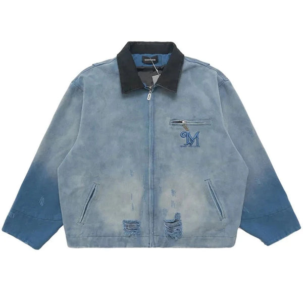 Denim jacket streetwear men