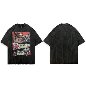 Oversized Anime Black T Shirt