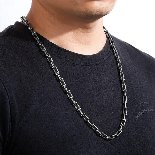 Silver chain link necklace streetwear