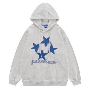 Grey Embroidered Hoodie Star