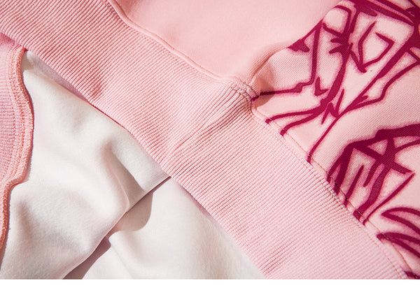 Pink hoodie streetwear