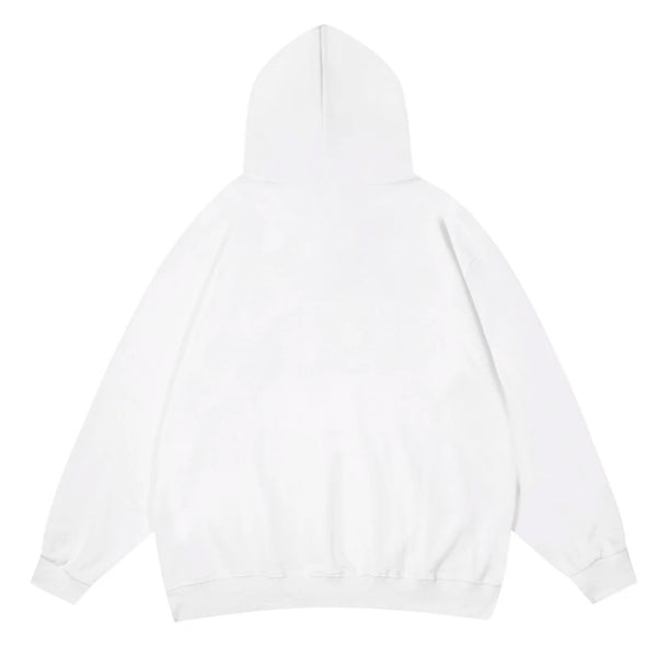 White Heart Print Hoodie