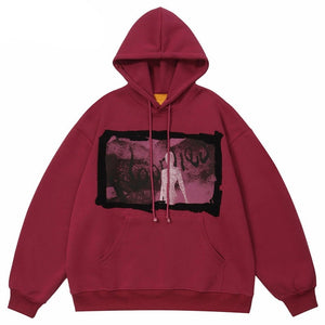 Red streetwear hoodie