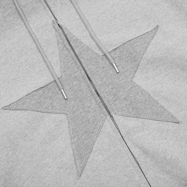 Gray Zip Up Hoodie Star