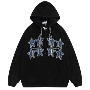 Zip Hoodie Embroidery Star