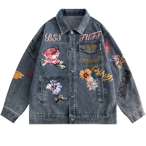 Mens denim jacket streetwear