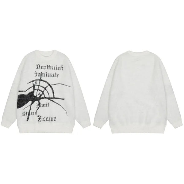 Knit sweater mens streetwear