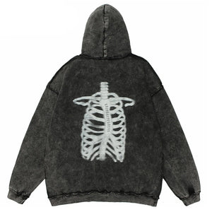 Black Skeleton Hoodie Mens