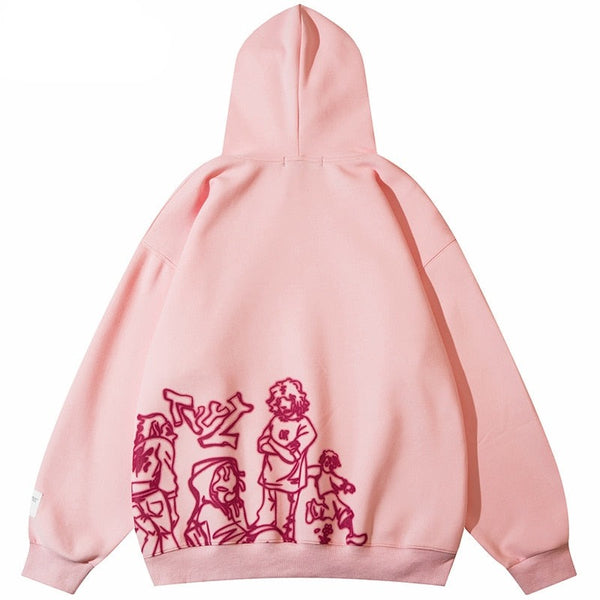 Pink hoodie streetwear