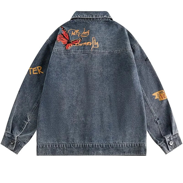 Mens denim jacket streetwear