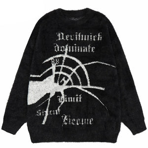 Knit sweater mens streetwear