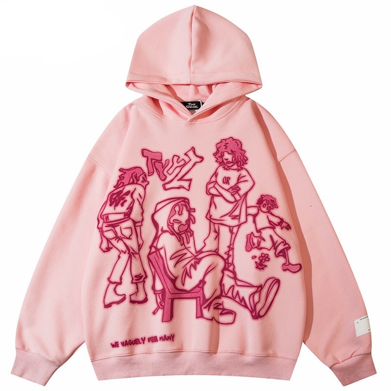 Pink hoodie streetwear