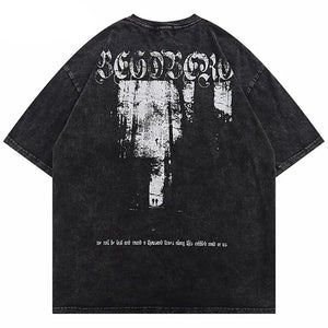 Washed Black Graphic T Shirt