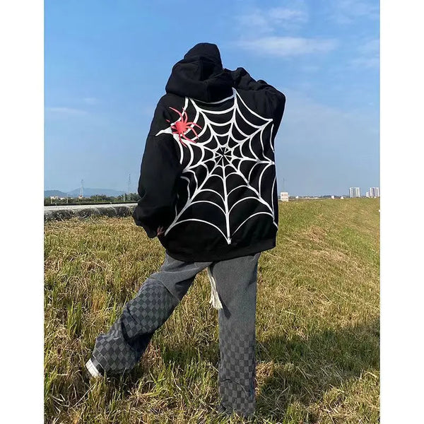Black Oversized Spider Hoodie