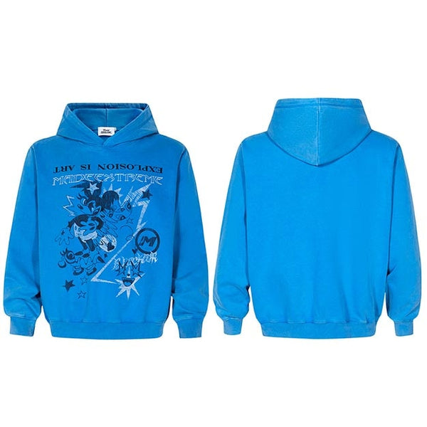 Blue hoodie streetwear