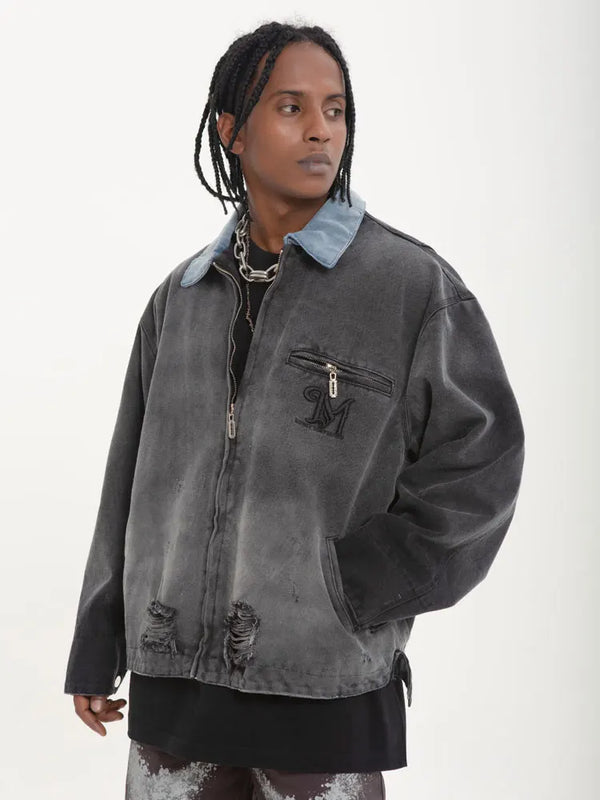 Denim jacket streetwear men