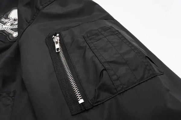 streetwear bomber jacket black