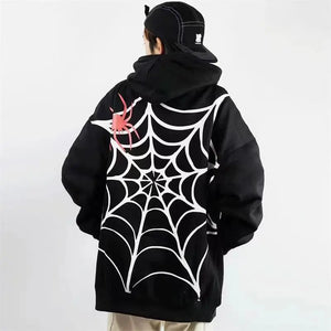 Black Oversized Spider Hoodie