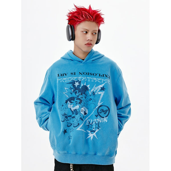 Blue hoodie streetwear