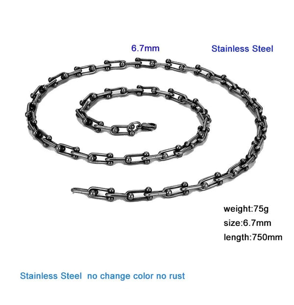 Silver chain link necklace streetwear