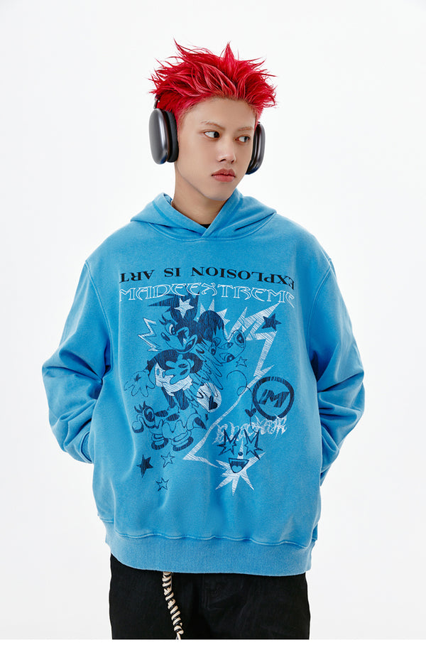 Blue hoodie streetwear