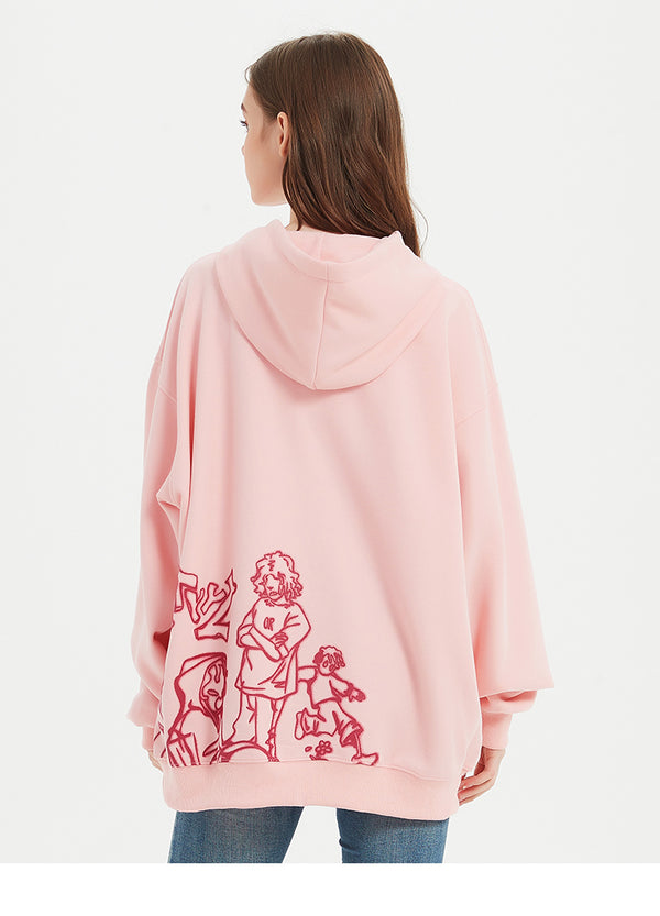 Pink hoodie streetwear