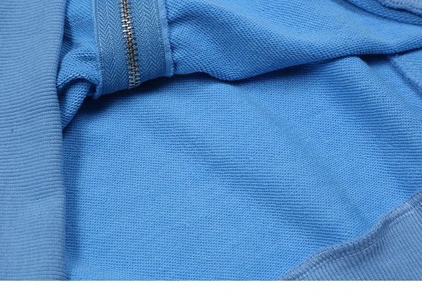 Blue Skeleton Hoodie Zipper