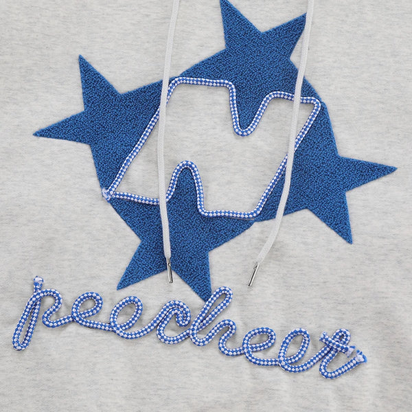 Grey Embroidered Hoodie Star