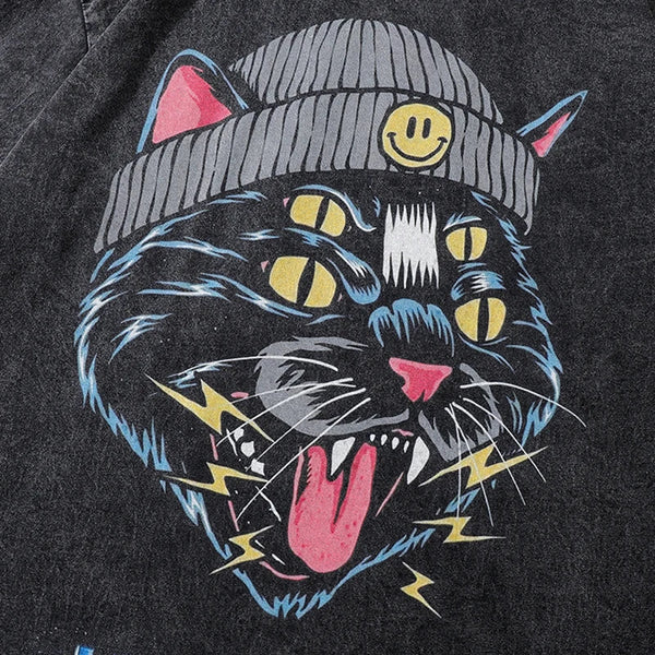 Black Cat T Shirt Mens