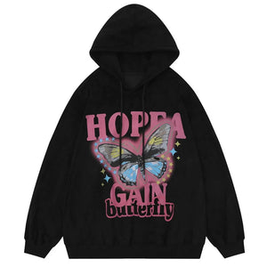 Butterfly Hoodie Black Graphic