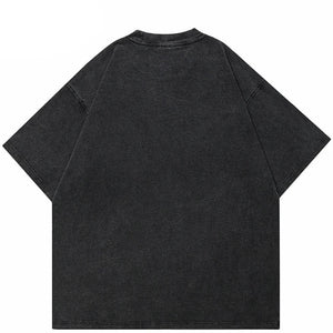 Graphic T Shirt Retro Washed Black