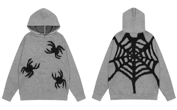 Knitted Spider Web Hoodie