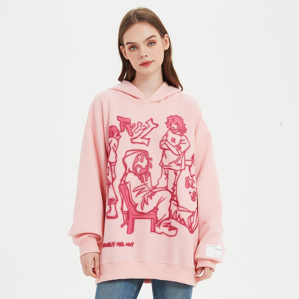 Pink hoodie streetwear