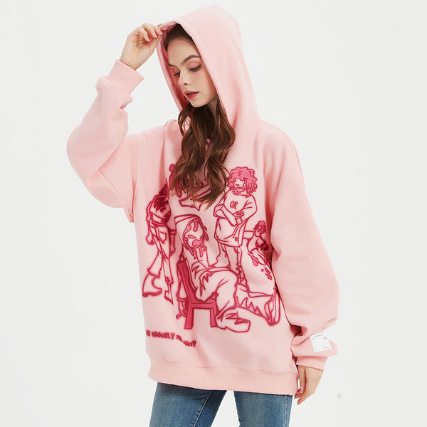 Pink hoodie streetwear