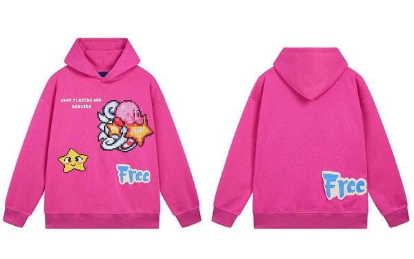 Star Hoodie Pink Graphic Y2K