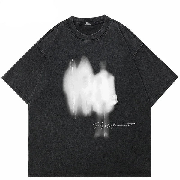 Washed Black T-Shirt Freak Shadow